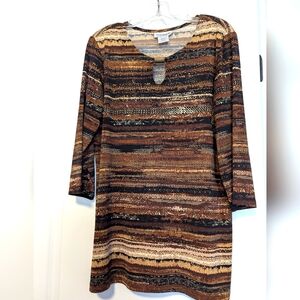 Serengeti Brown and Black Patterned Tunic Top
